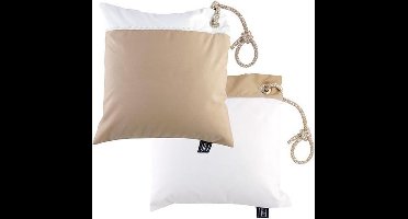 Marine Business Waterproof blauw witte Kussens 40 x 40 cm - 2 stuks