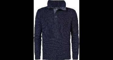 Petrol Industries - Heren Fijngebreide Trui King - Blauw - Maat L