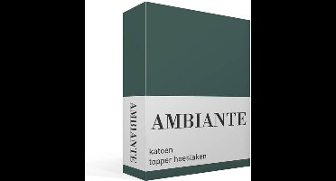 Ambiante Cotton Uni topper hoeslaken - Eenpersoons - Dark Green