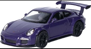 Welly Speelgoed Porsche auto - paars - die-cast metaal - 11 cm - Model 911 GT3 RS