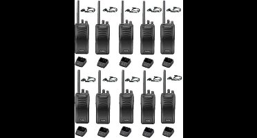 Set van 10 stuks Kenwood TK-3501 met D-shape oortje en laders