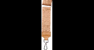 VIQRI - Tashengsel - Unisex - Bagstrap - Brede Schouderriem - Tassen riem - Bruin - Festival - Zilver - 130 cm