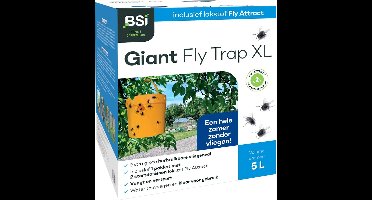 BSI - Giant Fly Trap XL - Grote vliegenemmer met ecologische lokstof Fly Attract - Doeltreffende en herbruikbare vliegenval - 6 x 40 g