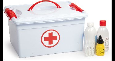 PlasticForte EHBO opbergdoos met vakken - 12L - 34 x 27 x 18 cm - kunststof - verband/pleisters box - Eerste hulp - Verbanddoos