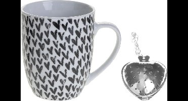 Theekop met infuser, porselein, 360 ml