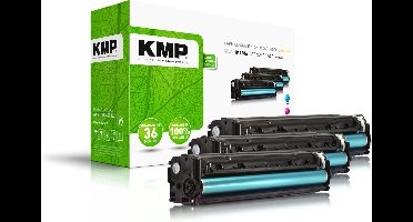KMP H-T144 CMY Tonercassette Combipack vervangt HP 128A, CE321A, CE322A, CE323A Cyaan, Magenta, Geel 1300 bladzijden Compatibel Toner multipack
