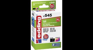 Edding Inktcartridge Combipack 18-545 Compatibel vervangt HP 302XL, F6U68AE, F6U67AE Zwart, Kleur 18-545