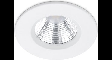 LED Spot - Inbouwspot - Torna Zagrona - 5W - Waterdicht IP65 - Dimbaar - Warm Wit 3000K - Mat Wit - Aluminium - Rond