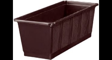 Geli Plantenbak kunststof - donkerbruin - rechthoekig - 40 x 18 x 15 cm - balkonbak/bloembak