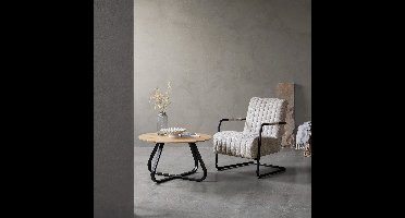 Fauteuil Stof/Metaal Zandkleur - Incl. Armleuning - Trout - Giga Living