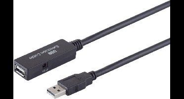 Actieve USB naar USB verlengkabel - incl. DC - USB voedingskabel - USB2.0 - tot 0,5A - 10 meter