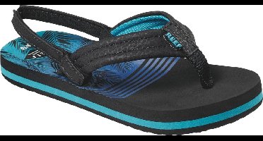 Reef Little Ahi Jongens Slippers - Aqua Palms - Maat 21/22