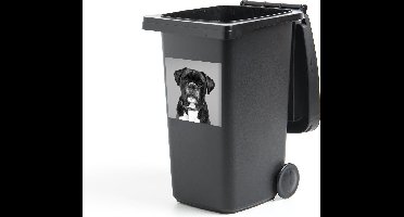 Container sticker Boxer van dichtbij - zwart wit - 40x40 cm - Kliko sticker