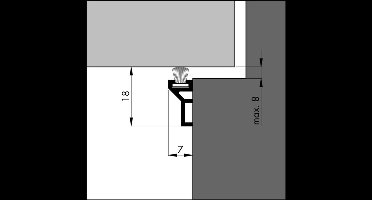 Ellen Tochtstrip ATS-B ALU 230 cm