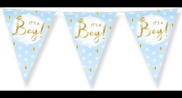 Geboorte vlaggenlijn jongen Its a boy - 2x stuks - 10 meter - blauw - babyshower/gender reveal - vlaggetjes