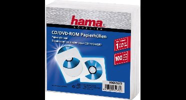 Hama Cd/dvd protection sleeves papier wit 100 stuks