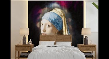 Behang - Fotobehang Het meisje met de parel - Vermeer - Kunst - Breedte 280 cm x hoogte 280 cm