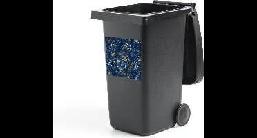 Container sticker Marmer - Textuur - Goud - Blauw - 40x40 cm - Kliko sticker