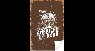 Poster Vintage - Motor - Maan - 20x30 cm - Vaderdag cadeau - Geschenk - Cadeautje voor hem - Tip - Mannen