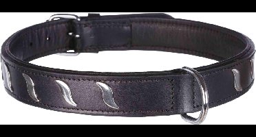 TRIXIE | Trixie Halsband Hond Active Leer Met Golfjes Zwart