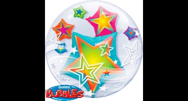 Folieballon - Stars - Double bubble - 61cm - Zonder vulling