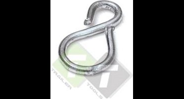 Gesloten S Haak, 21x11mm, Vernikkeld