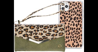 iPhone 13 Pro Clutch Case hoesje - Mobilize - Luipaard Groen - Kunstleer