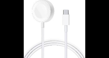 Draadloze Oplader voor Apple Watch - 1m - USB-C - Magnetisch Horloge Oplaadstation - Wit