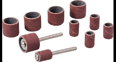 Silverline Schuurkoker set - aluminiumoxide - 12-delig - Ø 6,35 en 12,7 mm