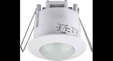 Bewegingssensor - Inbouw Rond - Mat Wit - Kunststof - 360°