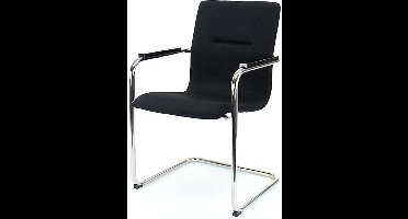 Workliving Vergaderstoel X6 - Sledeframe - Mirage Zwart - frame chroom