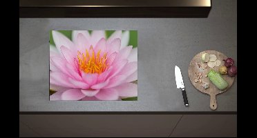 Inductieplaat Beschermer - Zachtroze Lotus Bloem - 60x52 cm - 2 mm Dik - Inductie Beschermer van Vinyl