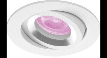 Inbouwspot Julian met Philips HUE White and Color - inbouwspot - Wit - rond - Voor binnen / woonkamer / keuken / slaapkamer - IP20 - GU10 - Buitendiameter: 81MM - boorgat: 70-75MM - min. Inbouwdiepte: 70MM