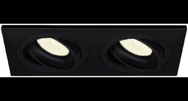 Inbouwspot Anas met Philips HUE White - spotje - Zwart - dubbele verdiepte spot - Voor binnen / woonkamer / keuken / slaapkamer - IP20 - GU10 - Buitendiameter: Dubbele spot - boorgat: Vierkante uitsparing - min. Inbouwdiepte: 70MM