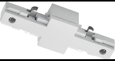 Spanningsrail Doorverbinder - DUOLINE - Rechte Connector - 2 Fase - Mat Wit