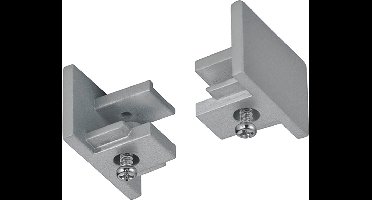 Spanningsrail Eindkap - 2 Stuks - DUOLINE - 2 Fase - Mat Titaan