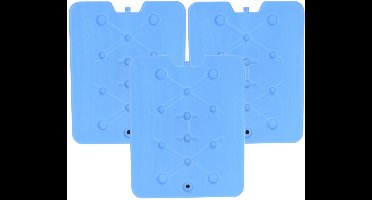 Excellent Houseware Koelelement Ice Pack - 3x - blauw - plat - polyethyleen - 900 gram - 32 x 25 x 1 cm - schijf