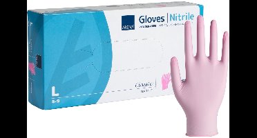 Abena Nitril Handschoen Classic Roze Maat: L Abena