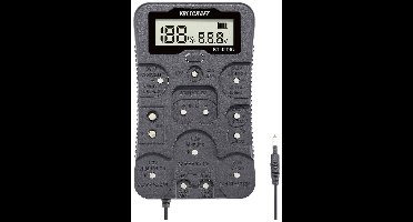 VOLTCRAFT Batterijtester BT-12DIG Meetbereik (batterijtester) 1.2 V, 1.5 V, 3 V, 3.7 V, 6 V, 9 V, 12 V Batterij, Oplaad
