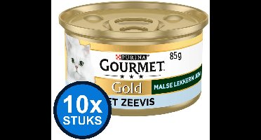 10x Gourmet - Gold Malse Lekkernijen Zeevis - Kattenvoer Natvoer - 85g