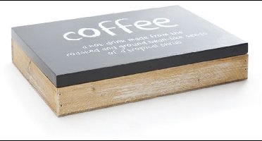 Koffiedoos 717660 zwart-naturel hout 26,5x18xh5cm