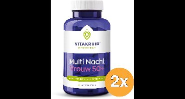 2x Vitakruid Multi Nacht Vrouw 50+ 100% Vegan (90 tabletten)