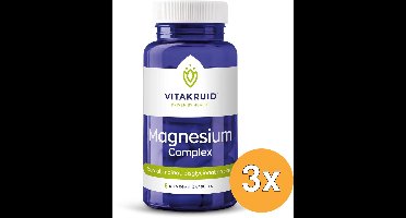 3x Vitakruid Magnesium Complex Tauraat Malaat Bisglycinaat (90 vega capsules)