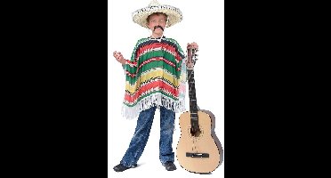 Vegaoo - Gekleurde klassieke Mexicaanse poncho voor kinderen