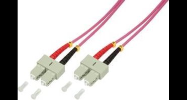 LogiLink 2m SC-SC InfiniBand en Glasvezelkabel Roze