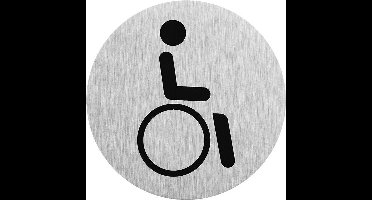 Seilflechter Deurbordje - Aluminium - Rolstoel Pictogram - Ø75 mm