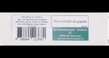 Dierendrogist Nervositeitsdruppel Met Pipet - 20 ml