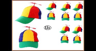 12x Baseball cap propeller multie kleuren