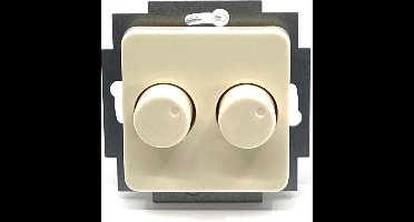 BERKER M2 duo dimmer - 2 x 20 tot 100 watt - 230V LED/tronic/ringkern/gloeilamp - Inbouw - Crème