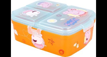 Peppa Pig Broodtrommel 3 vakjes - 18,5x15 cm - Brooddoos - Lunchbox